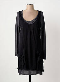 Robe mi-longue manches longues manches longues noir YERSE femme