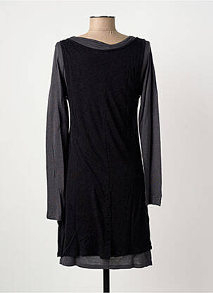 Robe mi-longue manches longues manches longues noir YERSE femme