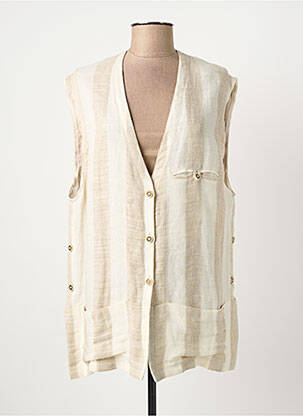 Veste casual coupe droite beige CANNISSE femme