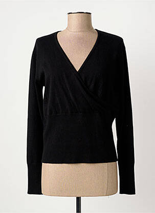 Pull coupe cintrée manches longues noir CLAUDE DE SAIVRE femme