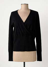 Pull coupe cintrée manches longues noir CLAUDE DE SAIVRE femme