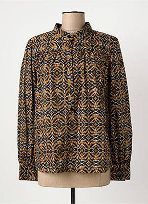 Blouse imprimé fantaisie manches longues marron LE PETIT BAIGNEUR femme