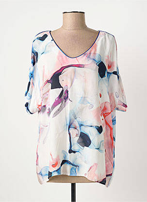 Blouse tissage popeline manches courtes blanc JOCAVI femme
