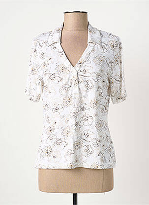 Polo stretch manches courtes blanc PIER BÉ femme