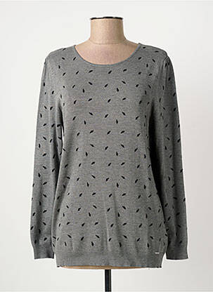 Pull coupe cintrée manches longues gris MD'M femme