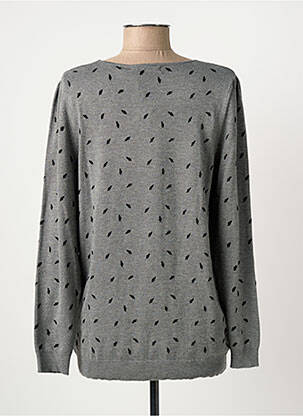 Pull coupe cintrée manches longues gris MD'M femme