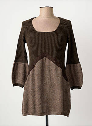 Pull tunique manches longues manches longues marron ALDO MARTIN'S femme