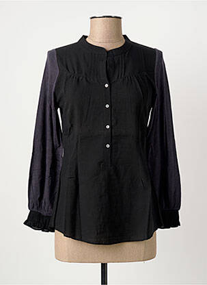 Blouse col rond manches longues noir YERSE femme