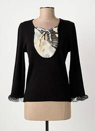 Pull coupe cintrée manches longues noir INFINITIF femme