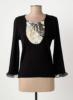 Pull coupe cintrée manches longues noir INFINITIF femme