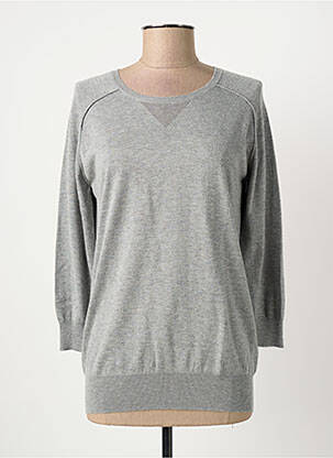 Pull coupe droite manches 3/4 gris YERSE femme