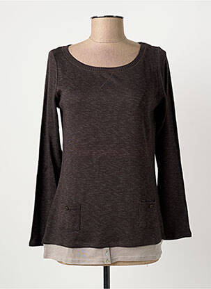 Pull coupe cintrée manches longues gris YERSE femme