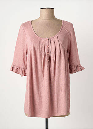 T-shirt coupe droite manches courtes rose YERSE femme