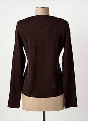 Pull coupe cintrée manches longues marron KATMAI femme