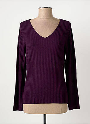 Pull coupe cintrée manches longues violet TERA BORA femme