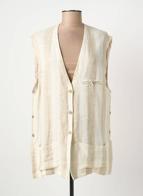 Veste casual coupe droite beige CANNISSE femme