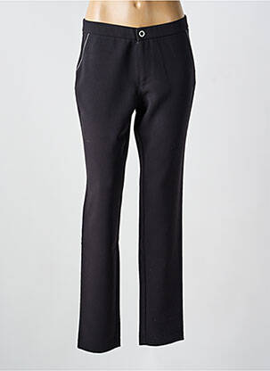 Pantalon chino fermeture zippée sous rabat boutonné taille normale noir WALTRON femme