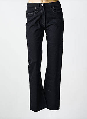 Pantalon droit tissage popeline taille normale noir CLAUDE DE SAIVRE femme