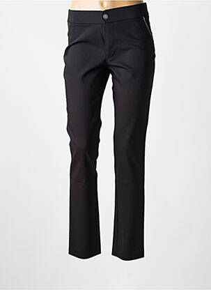 Pantalon chino tissage popeline taille normale noir WALTRON femme