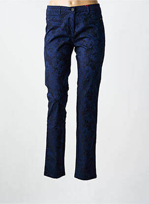 Pantalon slim tissage popeline taille normale bleu JOCAVI femme