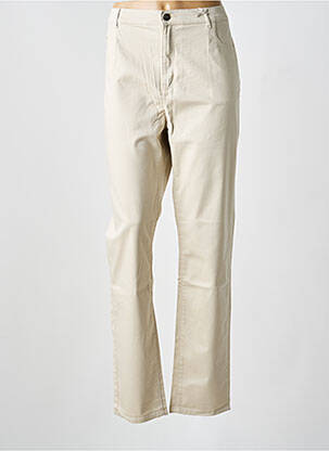 Pantalon slim tissage popeline taille normale beige IMPAQT femme