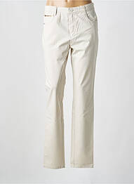 Pantalon slim tissage popeline taille normale beige WALTRON femme