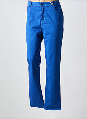 Pantalon slim tissage popeline taille normale bleu IMPAQT femme
