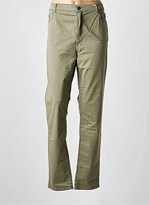 Pantalon slim tissage popeline taille normale vert IMPAQT femme