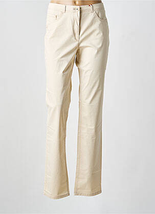 Pantalon slim tissage popeline taille normale beige JOCAVI femme