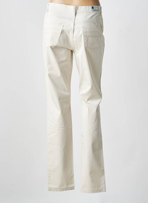 Pantalon slim tissage popeline taille normale beige WALTRON femme