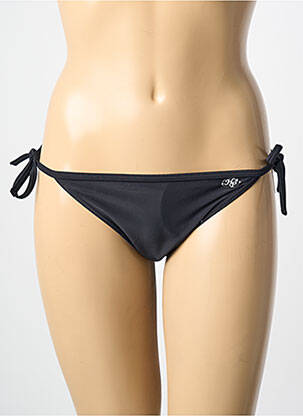 Bas de maillot de bain tissage satiné bikini noir HAUTE PRESSION femme