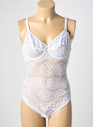 Body lingerie effet matière satinée blanc SANS COMPLEXE femme