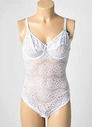 Body lingerie effet matière satinée blanc SANS COMPLEXE femme