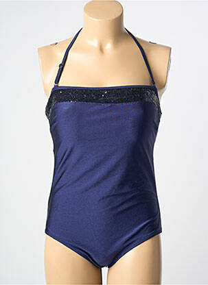Maillot de bain 1 pièce bretelles élastiquées amovibles haut bandeau bleu ADMAS femme