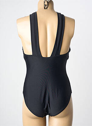 Maillot de bain 1 pièce effet matière satinée haut soutien-gorge avec mousse de rembourrage amovible noir YSABEL MORA femme