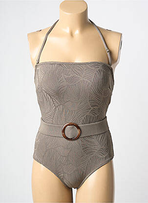Maillot de bain 1 pièce bretelles élastiquées amovibles haut bandeau vert ADMAS femme