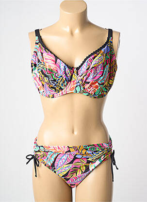 Maillot de bain 2 pièces stretch haut soutien-gorge balconnet rose ANTIGEL femme