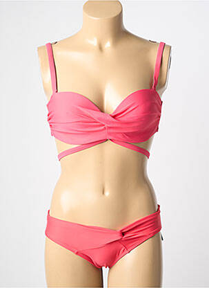 Maillot de bain 2 pièces stretch haut soutien-gorge moulé rouge SASSA femme