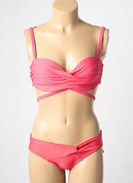 Maillot de bain 2 pièces stretch haut soutien-gorge moulé rouge SASSA femme