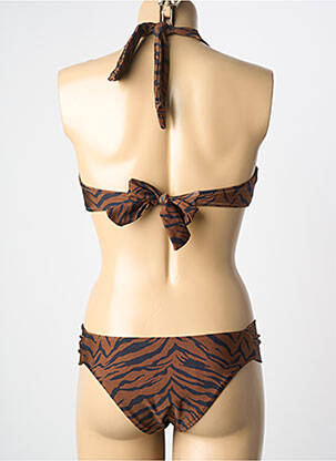Maillot de bain 2 pièces stretch haut soutien-gorge avec mousse de rembourrage amovible marron ADMAS femme