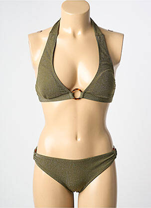 Maillot de bain 2 pièces stretch haut soutien-gorge avec mousse de rembourrage amovible vert ADMAS femme