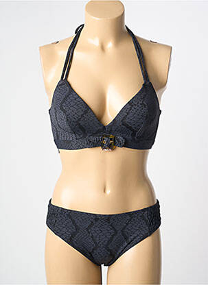 Maillot de bain 2 pièces stretch haut soutien-gorge moulé noir LINGADORE femme