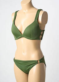 Maillot de bain 2 pièces bretelles élastiquées brassieres vert LINGADORE femme