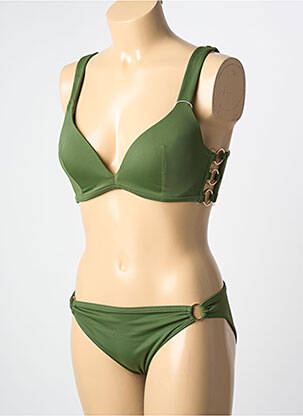 Maillot de bain 2 pièces bretelles élastiquées brassieres vert LINGADORE femme