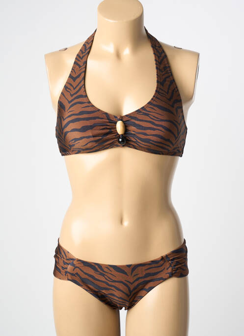 Maillot de bain 2 pièces marron ADMAS femme