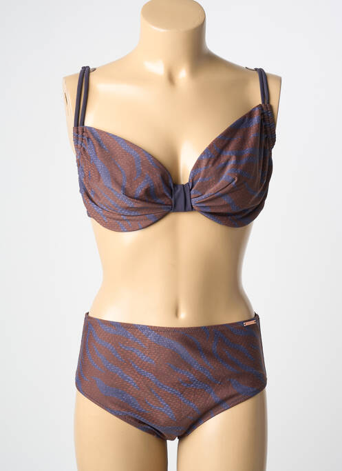 Maillot de bain 2 pièces marron YSABEL MORA femme