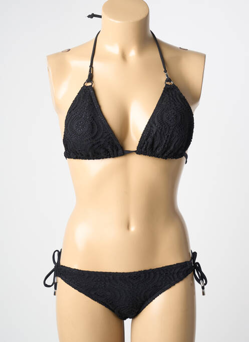 Maillot de bain 2 pièces stretch haut soutien-gorge avec mousse de rembourrage amovible noir CALAO femme