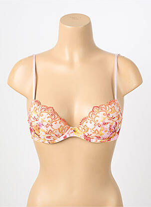 Soutien-gorge effet matière satinée haut soutien-gorge moulé rose LISE CHARMEL femme