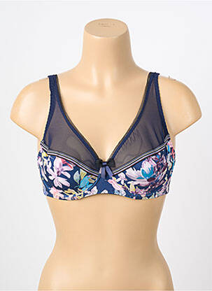Soutien-gorge effet matière satinée haut soutien-gorge emboitant bleu ANTIGEL femme