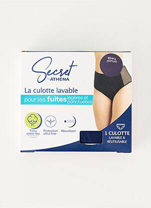 Culotte menstruelle stretch bleu SECRET BY ATHENA femme